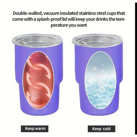 🔥Full Set 6pc Stainless Steel Mini Tumblers 3oz HTF Hot BNWT🔥 - Picture 6 of 6